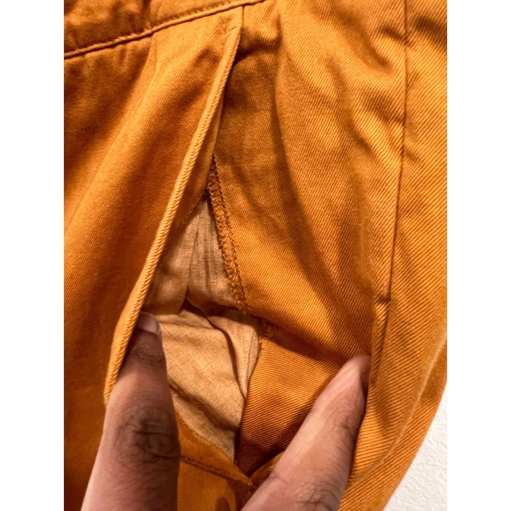 Fred Perry Chino Pants Mens 36 Orange Cotton Straight Leg Mustard Twill Trousers - Picture 11 of 12